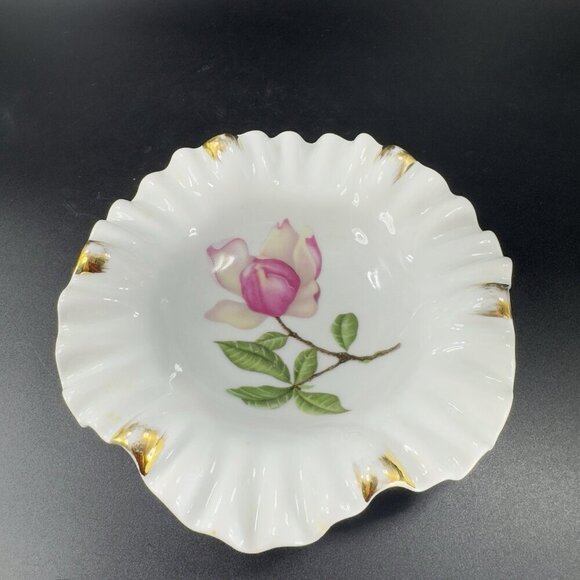 Mitterteich Bavaria Germany Fine Porcelain Dish Plate Trinket Holder Ruffled VTG - Picture 9 of 12